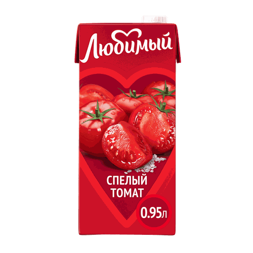 Нектар ЛЮБИМЫЙ Томатный с солью и мякотью, 0.95л, изображение