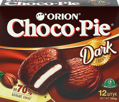 Пирожное ORION Choco pie dark, 360г, фото