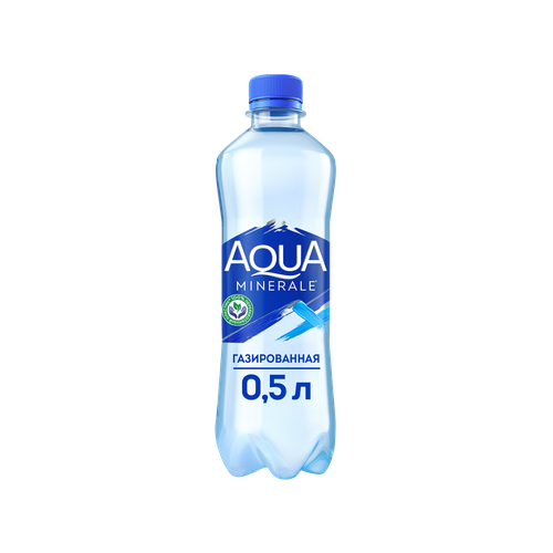 Вода питьевая AQUA MINERALE газированная вода, 0.5л, крупный план