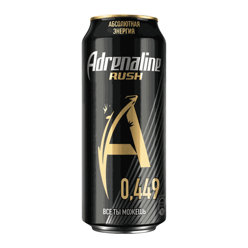 Напиток энергетический ADRENALINE Rush Энергия газированный, 0.449л, фотография