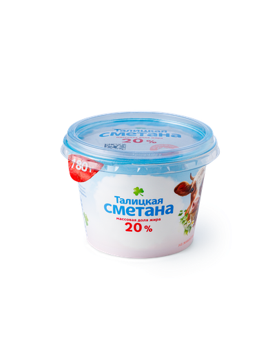 Сметана ТАЛИЦКАЯ Традиционная 20%, без змж, 180г, изображение