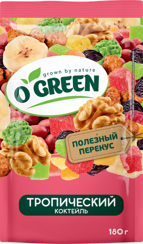 Коктейль фруктово-ореховый O`GREEN Тропический, 180г, картинка