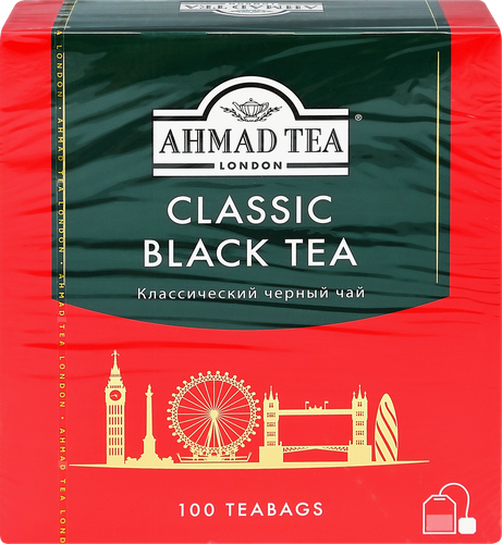 Чай черный AHMAD TEA Классический, 100х2г, крупный план
