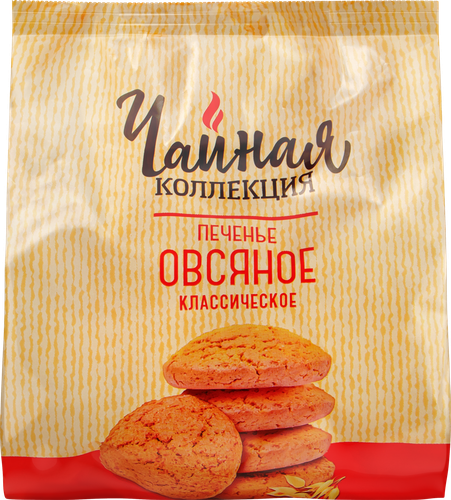 Печенье овсяное ЧАЙНАЯ КОЛЛЕКЦИЯ По классической рецептуре, 400г, детальное фото