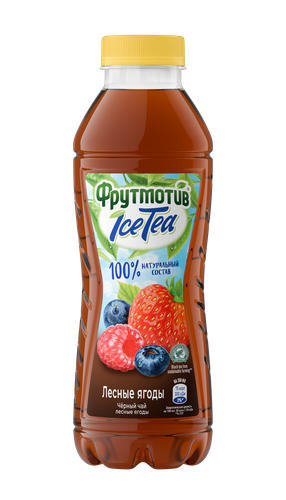 Напиток сокосодержащий ФРУТМОТИВ Ice Tea Черный чай Лесные ягоды, 0.5л, изображение