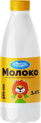 Молоко пастеризованное МОЛОЧНАЯ БЛАГОДАТЬ 3,2%, без змж, 900мл, фото