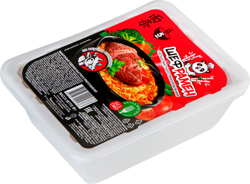 Лапша ШЕФ РАМЕН со вкусом говядины, 90г, вид
