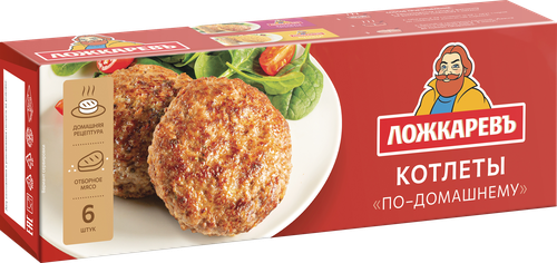 Котлеты ЛОЖКАРЕВЪ По-домашнему, 400г, фото