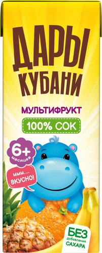 Сок ДАРЫ КУБАНИ Мультифрукт, с 6 месяцев, 200мл, изображение