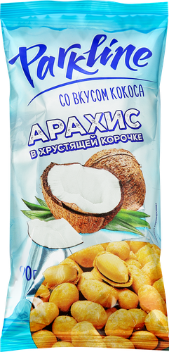Арахис ПАРКЛАЙН в кокосовой глазури, 90г, крупный план