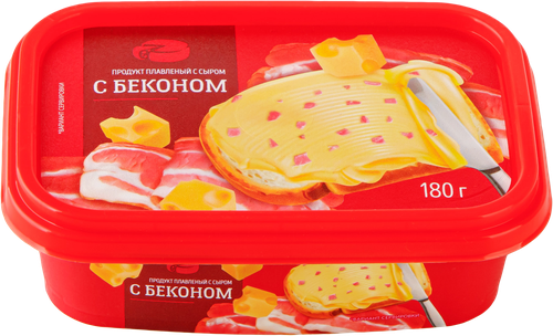 Продукт плавленый с сыром и беконом 60%, с змж, 180г, детальное фото