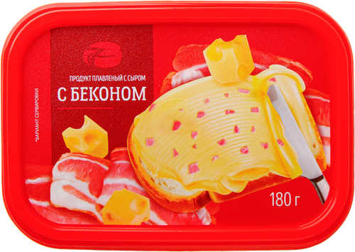 Продукт плавленый с сыром и беконом 60%, с змж, 180г, детальное фото