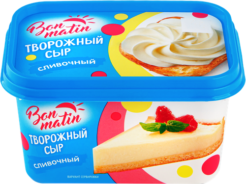Сыр творожный БОН МАТИН Сливочный, без змж, 380г, крупный план