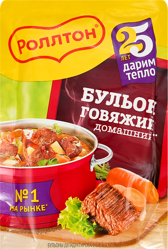 Бульон РОЛЛТОН Домашний говяжий, 90г, изображение