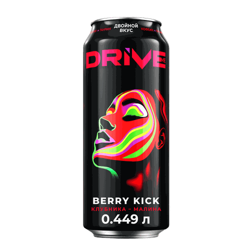 Напиток энергетический DRIVE ME Смесь ягод газированный, 0.449л, изображение