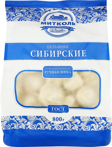 Пельмени МИТКОЛЬ Сибирские ГОСТ, 800г, картинка