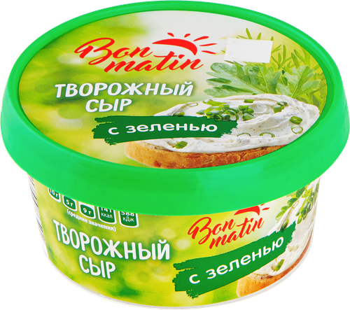 Сыр творожный БОН МАТИН с зеленью, без змж, 130г, фотография