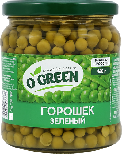 Горошек зеленый O`Green с/б 460-480г. PL, фотография