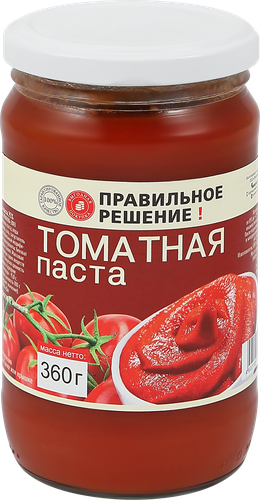 Паста томатная ПРАВИЛЬНОЕ РЕШЕНИЕ, 360г, фото