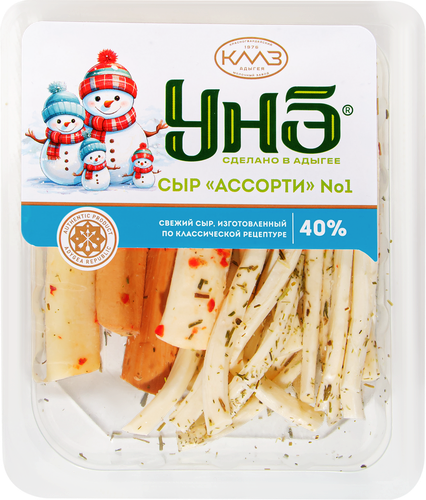 Сыр Ассорти №1 40%, без змж, 120г, вид