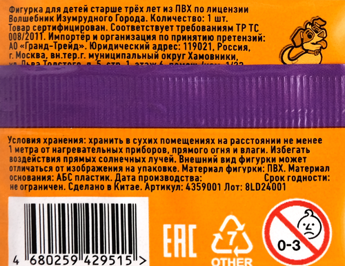 Игрушка детская Волшебник Изумрудного Города, фотография