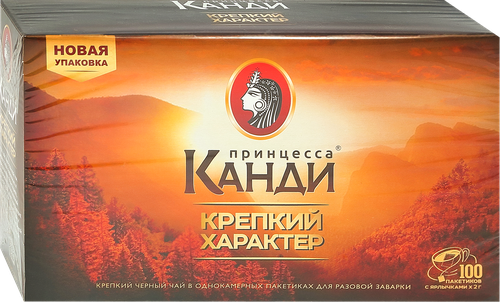 Чай черный ПРИНЦЕССА КАНДИ Крепкий характер, 100пак, изображение