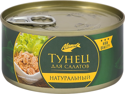Тунец для салатов АЛАНД натуральный, 185г, детальное фото