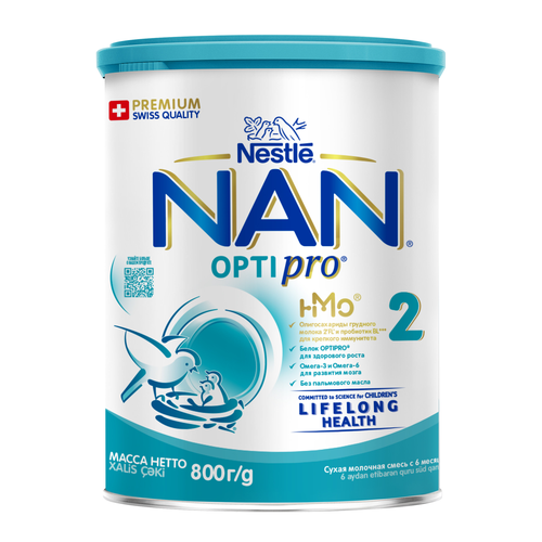Смесь молочная для роста, иммунитета и развития мозга NAN 2 Optipro, с 6 месяцев, 800г, картинка