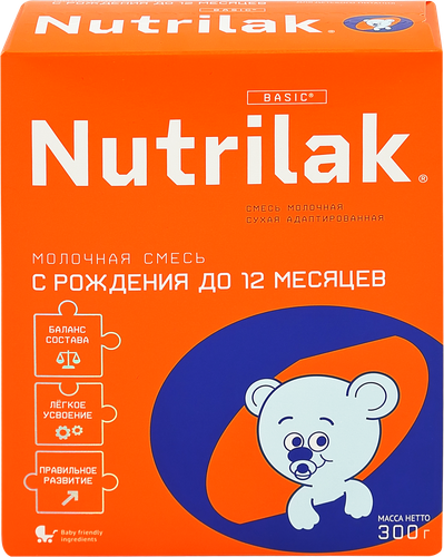 Смесь молочная NUTRILAK с 0 месяцев, 300г, крупный план