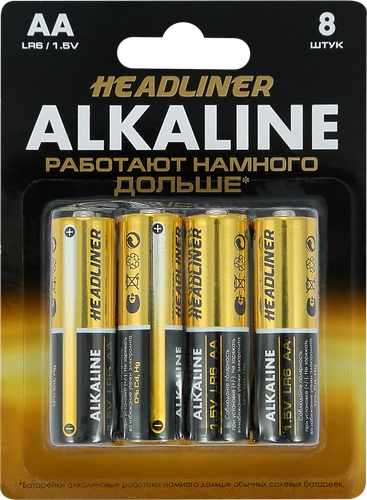 Батарейка алкалиновая HEADLINER АА, Арт. LR6-8В, 8шт, фотография