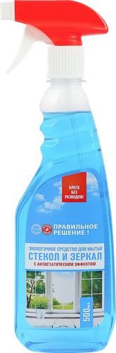 Средство для мытья стекол и зеркал, 500мл, крупный план