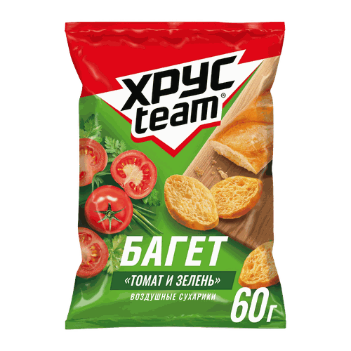 Сухарики ХРУСTEAM багет Томат и зелень, 60г, картинка