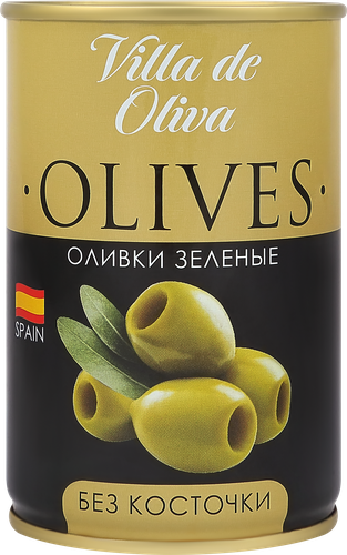 Оливки зеленые VILLA DE OLIVA без косточки, 314мл, картинка