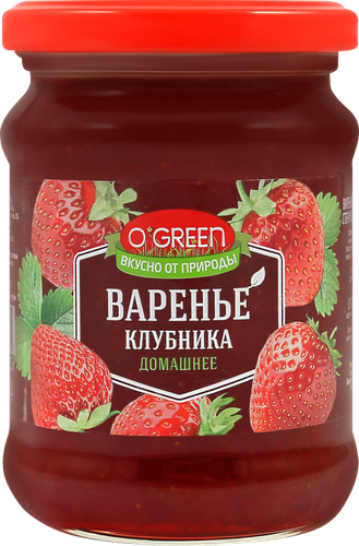 Варенье O`GREEN из клубники, 325г, фотография
