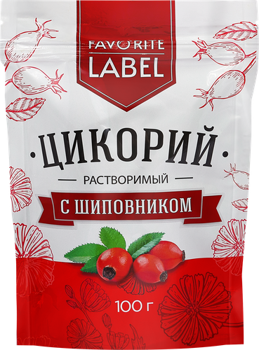 Цикорий растворимый FAVORITE LABEL с экстрактом шиповника, 100г, изображение
