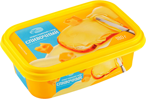 Продукт плавленый с сыром Сливочный 60%, с змж, 180г, крупный план