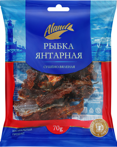 Рыбка Янтарная сушеная АЛАНД с перцем, 70г, вид