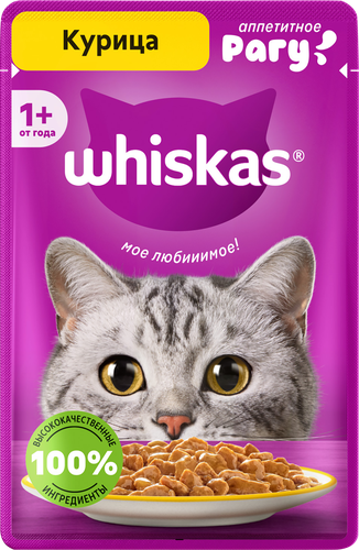 Корм консервированный для взрослых кошек WHISKAS рагу с курицей, 75г, изображение