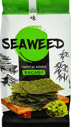 Чипсы нори со вкусом васаби, 4,5г, изображение