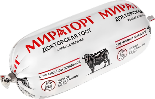 Колбаса вареная МИРАТОРГ Докторская, 400г, крупный план