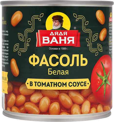 Фасоль белая ДЯДЯ ВАНЯ в томатном соусе, 400г, вид