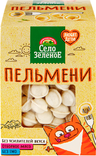 Пельмени СЕЛО ЗЕЛЕНОЕ Любят Дети Сочные, со сливочным маслом, 400г, изображение