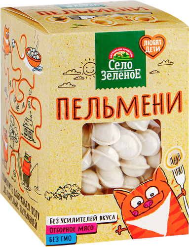 Пельмени СЕЛО ЗЕЛЕНОЕ Любят Дети Сочные, со сливочным маслом, 400г, фотография
