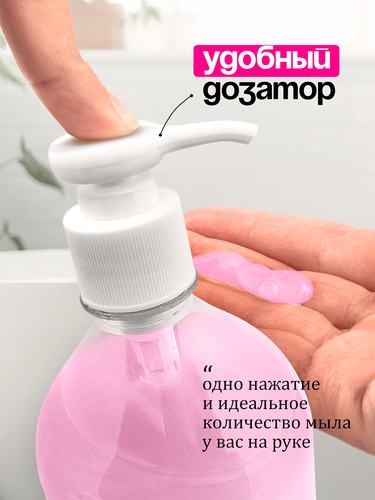 Жидкое крем-мыло GRASS Milana Fruit bubbles, увлажняющее, 1000мл, картинка