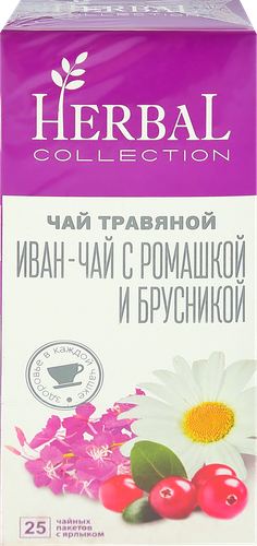 Чай травяной ХЭРБАЛ КОЛЛЕКШН Иван-чай с ромашкой и брусникой, 25пак, изображение