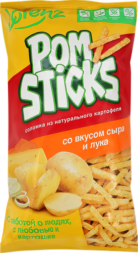 Картофельная соломка ПОМСТИКС со вкусом сыра и лука, 100г, картинка