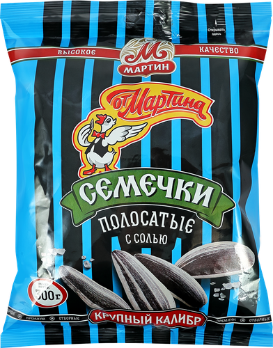 Семечки ОТ МАРТИНА полосатые отборные, с солью, 300г, фото