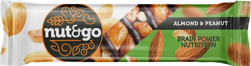 Батончик NUT&GO Миндальный с арахисовой пастой, 36г, фото