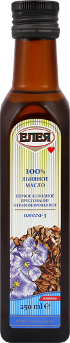 Масло льняное ЕЛЕЯ нерафинированное, 250мл, картинка