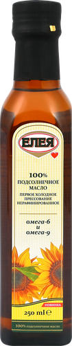 Масло подсолнечное ЕЛЕЯ нерафинировнное, 250мл, детальное фото